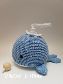 Music box whale light blue