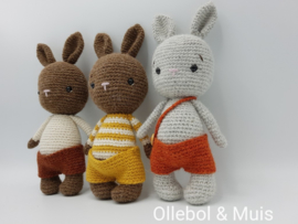 Crocheted grey bunny