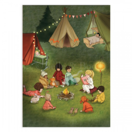 Belle & Boo postcard Campfire storys