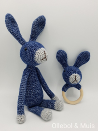 Rabbit / bunny navy blue