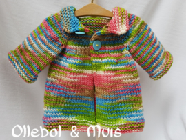 Hand knitted doll coat 15-17"