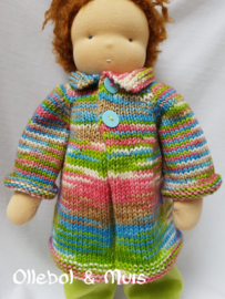 Hand gestrickt Jacke für Waldorfpuppe max. 42 cm