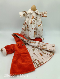 Poppenjas en poppenjurk 35-42 cm pop