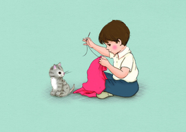 Belle & Boo ansichtkaart Make Do And Mend