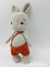 Crocheted grey bunny