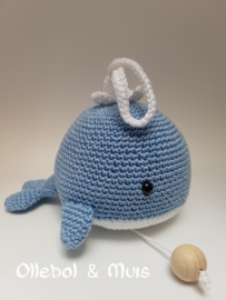 Music box whale light blue