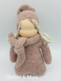 Waldorf style cuddle doll mohair