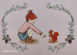 Postkarte Belle & Boo Squirrel girl