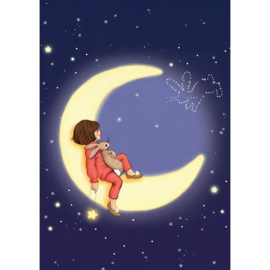 Postkarte Belle & Boo Moon Cuddle