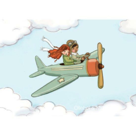 Belle & Boo postcard Airplane