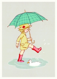 Belle & Boo ansichtkaart Umbrella