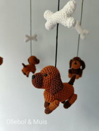 Muziekmobiel teckels met botjes