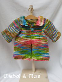 Hand knitted doll coat 15-17"