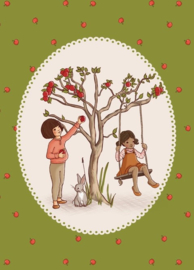 Postkarte Belle & Boo Picking Apple