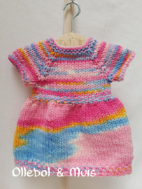 Handknitted doll dress for a 15-17 inch Waldorf doll