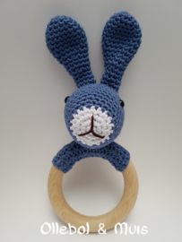 Rammelaar / bijtring konijn blauw