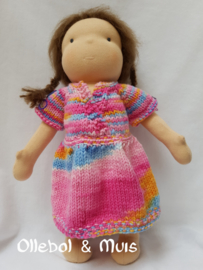 Handknitted doll dress for a 15-17 inch Waldorf doll