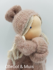 Waldorf style cuddle doll mohair