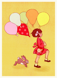Postkarte Belle & Boo Balloons