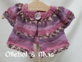 Handgestrickte Strickjacke für Waldorf-Puppen 33-38 cm