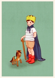 Belle & Boo postcard I am King