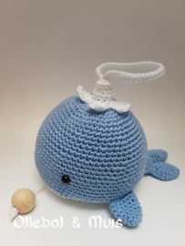 Music box whale light blue