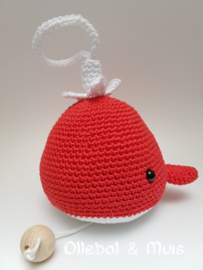 Music box whale red