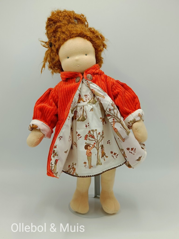 Doll coat and doll dress Belle Boo fabric 15 17 inch doll