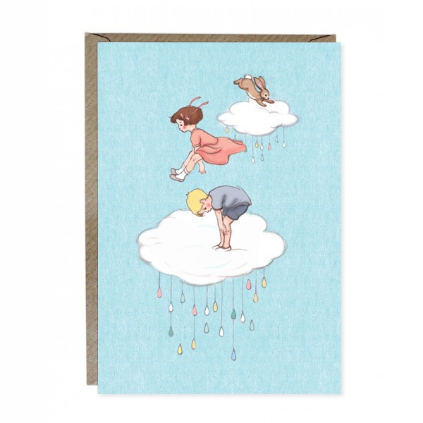 Greeting card Belle & Boo Cloud Jumping