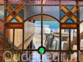 nr. r632 grote oud glas in lood raam