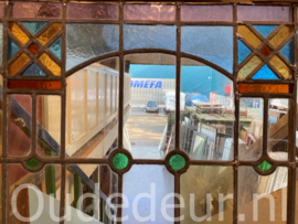 nr. r631 grote oude glas in lood raam