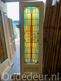nr. e776 ensuite deuren met glas in lood met kleur