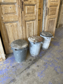 zinken vuilnis emmers 3 stuks