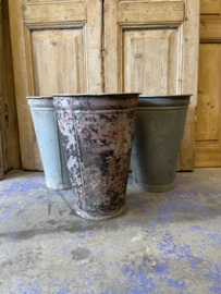 hoge zinken emmers 3 stuks