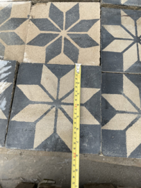 nr. 72 tegelvloer ster cementtegels 11m2
