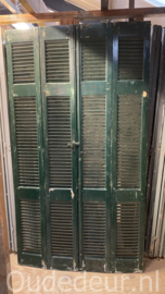 nr. L17 set groene oude louvre deuren