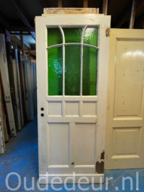 nr. 2853 antieke deur met groen glas