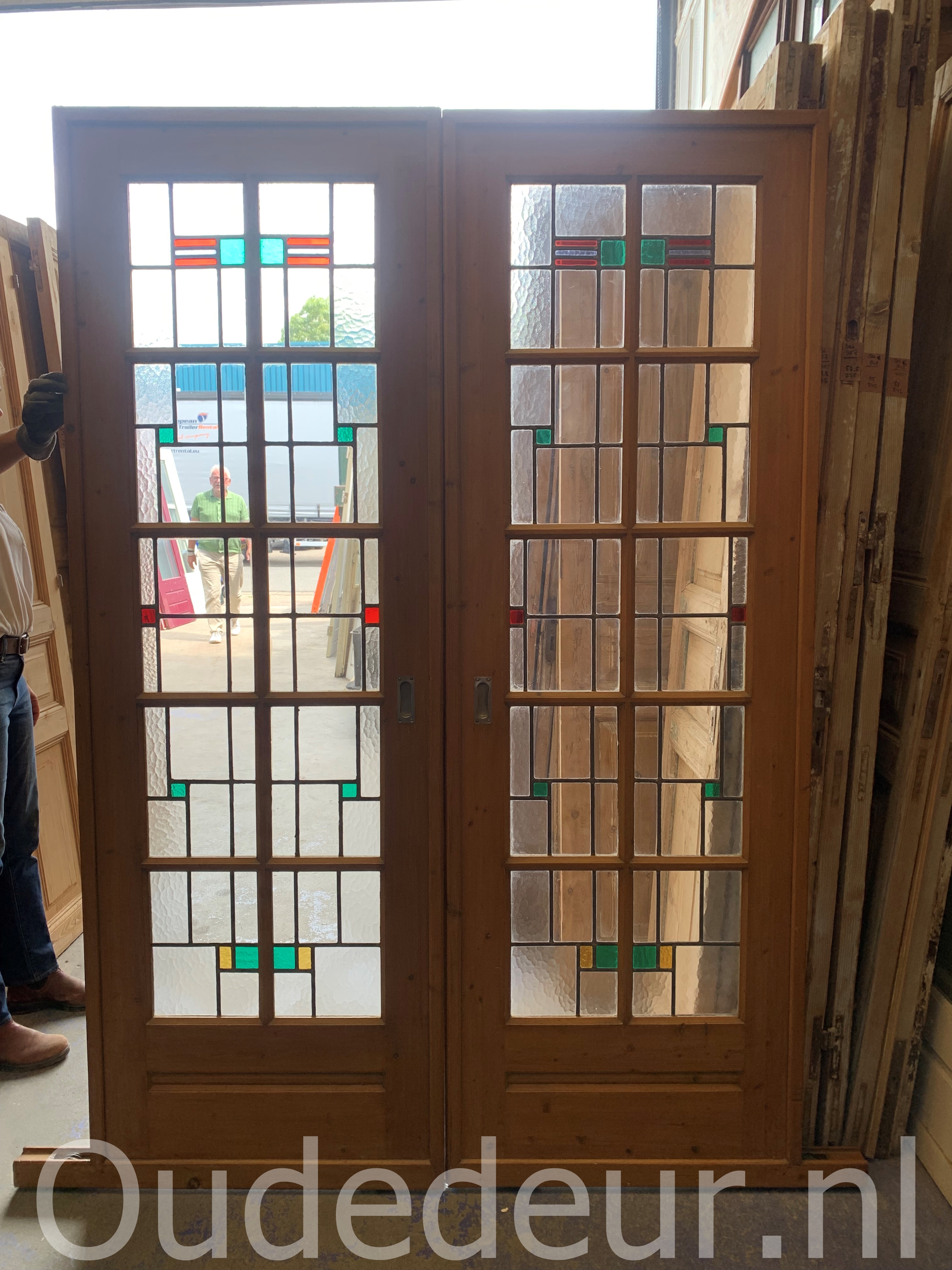 nr. e695 set glas in lood ensuite deuren