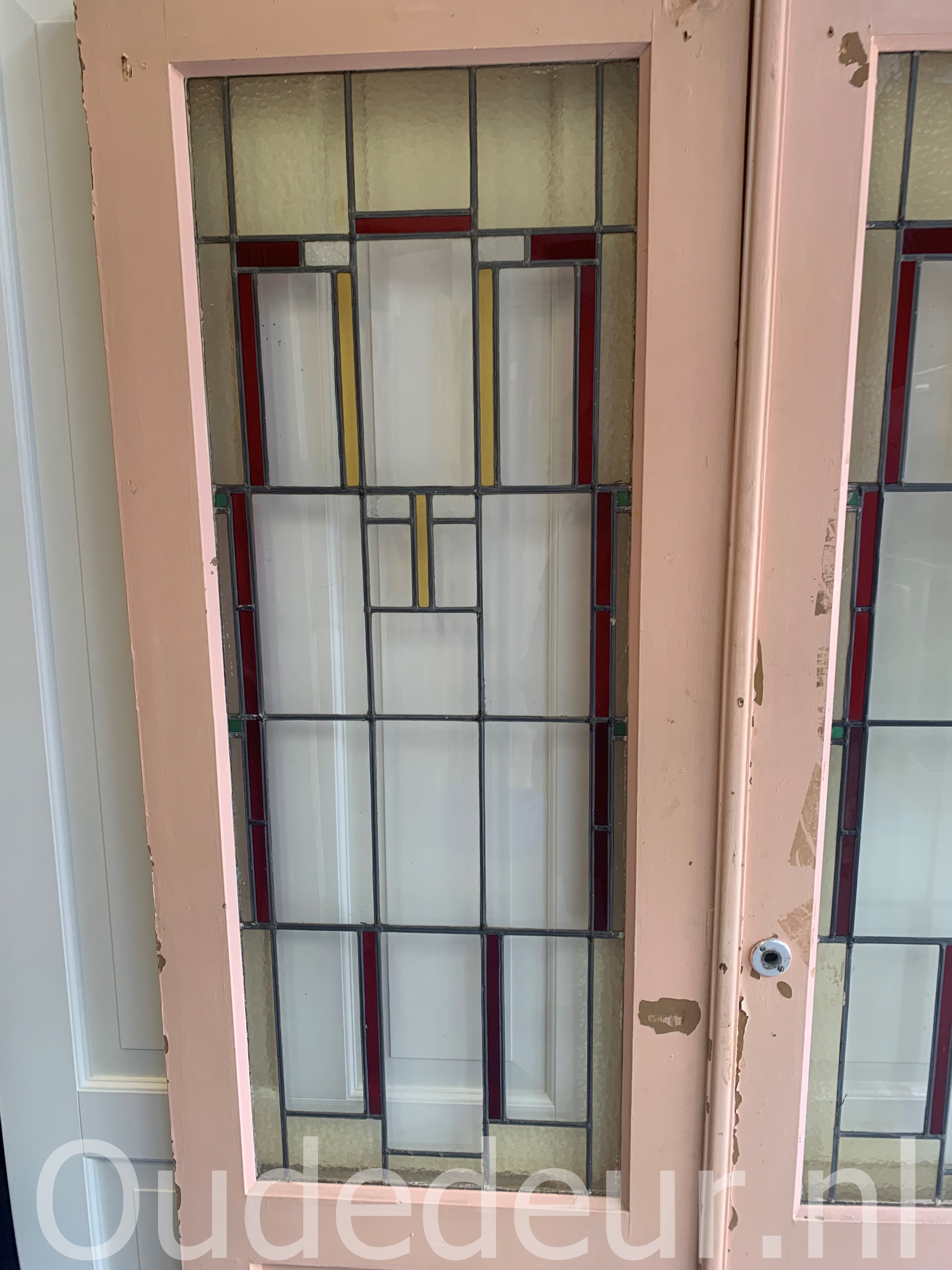 nr. e680 set ensuite met glas in lood