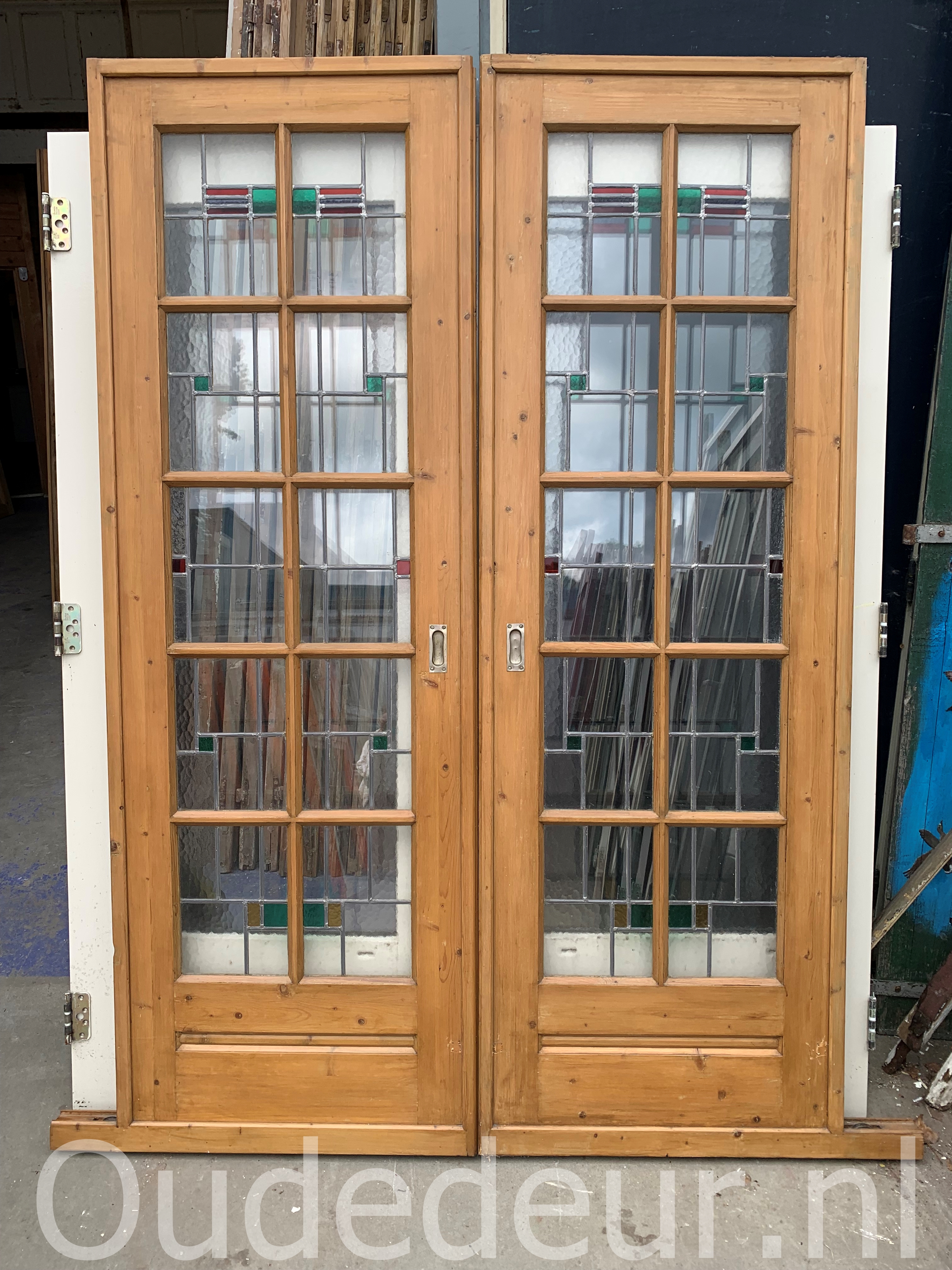 nr. e695 set glas in lood ensuite deuren
