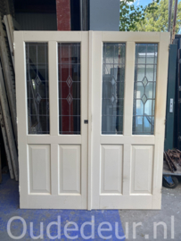 nr. e773 set moderne glas in lood deuren