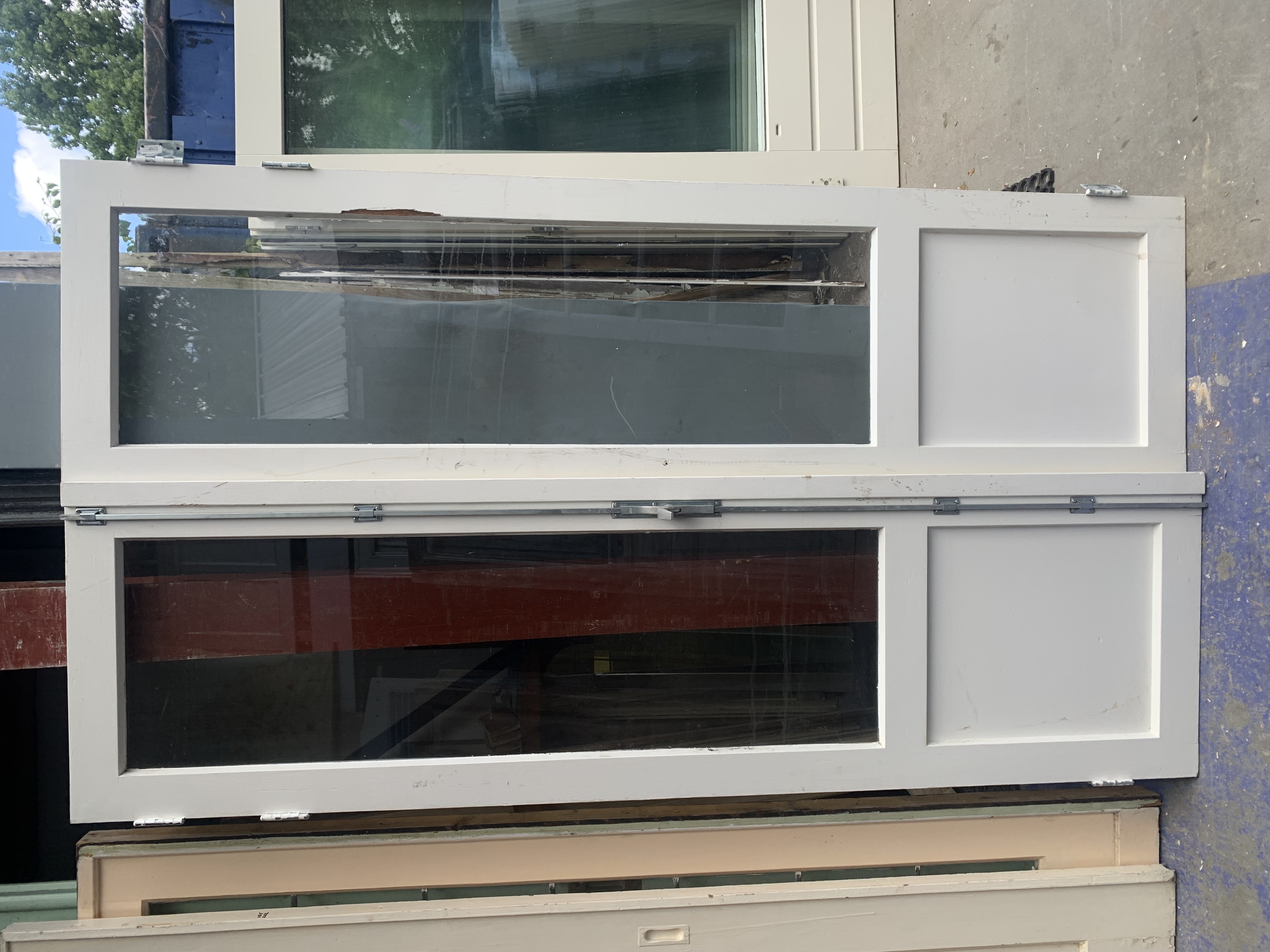 nr. set962 setje balkondeuren met enkel glas er in