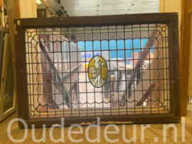 nr. r872 glas in lood raam met figuur