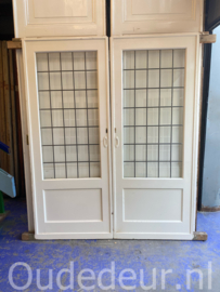 nr. e784 kamer ensuite deuren met blank glas in lood