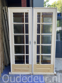 nr. e767 set gekleurde glas in lood ensuite deuren