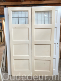 nr. GL726 2 deuren met blank glas in lood