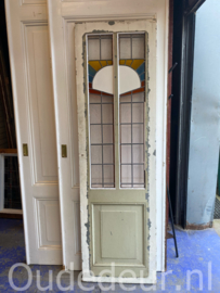 nr. GL714 glas in lood deur met spiegel