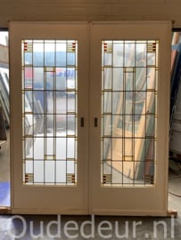 nr. e675 set glas in lood ensuite deuren