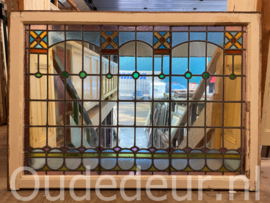 nr. r632 grote oud glas in lood raam