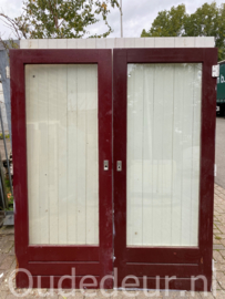 nr. a285 hardhouten balkondeur/achterdeur met dubbel glas (meerdere beschikbaar)